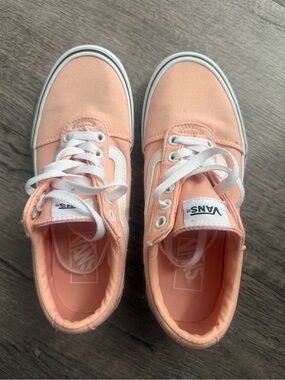 Vans Peach Canvas Low-Top Sneakers with White Accents